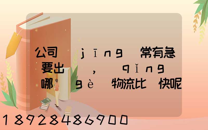 公司經(jīng)常有急貨要出，請(qǐng)問哪個(gè)物流比較快呢？